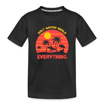 Surfen, Surfen Fan, Surfen - Kinder Premium Bio T-Shirt - Schwarz - Vorne
