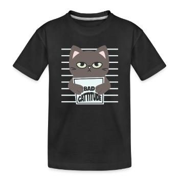 katze, niedliche katze, süße katze, katze - Kinder Premium Bio T-Shirt - Schwarz - Vorne