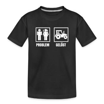 Traktor Statement Landleben Landmaschinen Landwirt - Kinder Premium Bio T-Shirt - Schwarz - Vorne