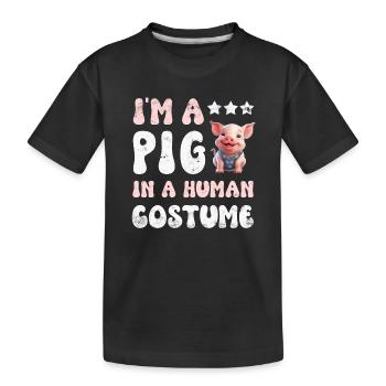 Schwein Schweine - Kinder Premium Bio T-Shirt - Schwarz - Vorne