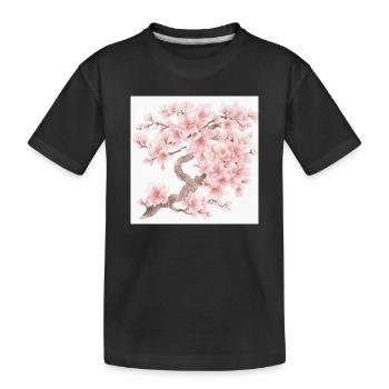 Fleurs de cerisier japonais - T-shirt bio Premium Enfant - noir - Devant