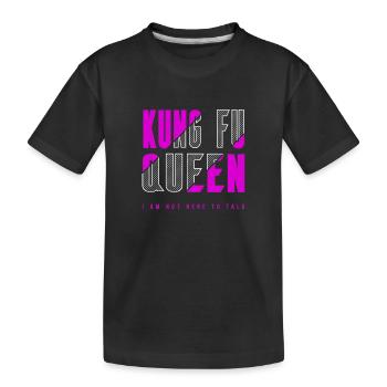 Kung Fu Königin - Kinder Premium Bio T-Shirt - Schwarz - Vorne