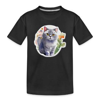 Britisch Kurzhaar - Kinder Premium Bio T-Shirt - Schwarz - Vorne