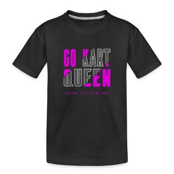 Go Kart Queen - Kids' Premium Organic T-Shirt - black - Front