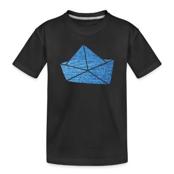 Paper Boat Jeans Boat Ship Holiday Lake Sea Fan - Kids' Premium Organic T-Shirt - black - Front