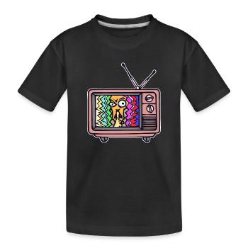 TV Night Streaming Theater Movies Television - Kids' Premium Organic T-Shirt - black - Front
