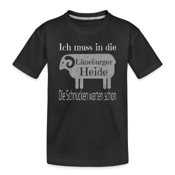 Lüneburger Heide Silhouette T-Shirt - Kinder Premium Bio T-Shirt - Schwarz - Vorne