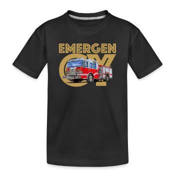 Feuerwehr Notruf - Kinder Premium Bio T-Shirt - Schwarz - Vorne