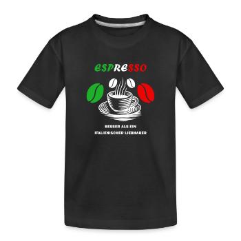 Espresso Italien Design - Kinder Premium Bio T-Shirt - Schwarz - Vorne
