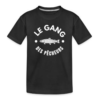 pêche, fan de pêche, canne à pêche - T-shirt bio Premium Enfant - noir - Devant