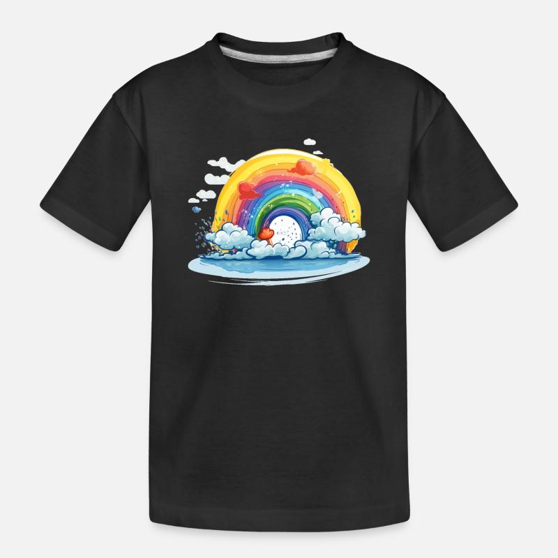 Fierté arc-en-ciel - T-shirt bio Premium Enfant - noir