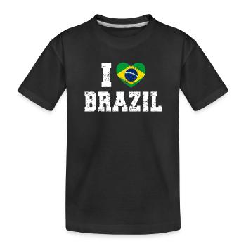 Brazil - Kids' Premium Organic T-Shirt - black - Front