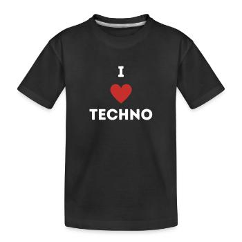 J’AIME LA TECHNO - J’AIME LA TECHNO RAVEWEAR - T-shirt bio Premium Enfant - noir - Devant