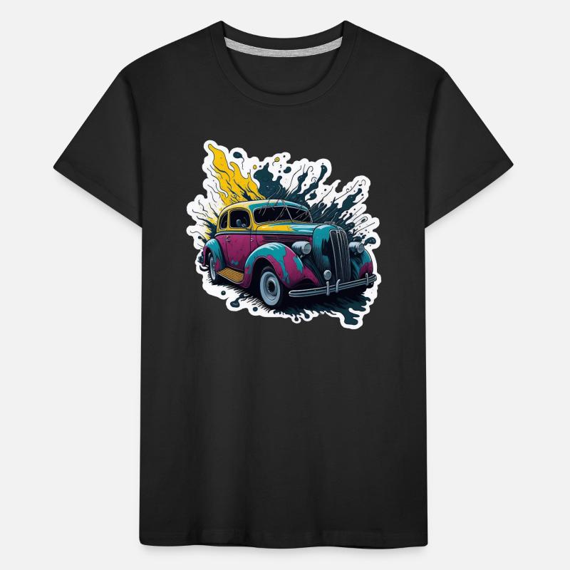 Farbiger Oldtimer Spritzer Kinder Premium Bio T-Shirt