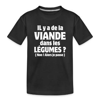 végane, végétarien, végan humour - T-shirt bio Premium Enfant - noir - Devant