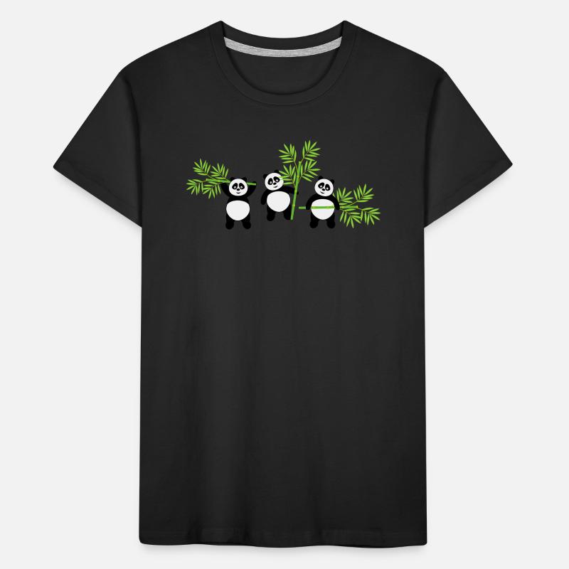 Kawaii Panda with Bamboo – Fun and Tender Pattern Kids' Premium Organic T-Shirt