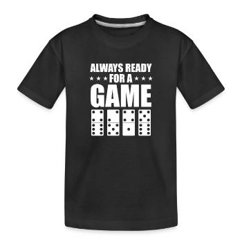 Domino Spiel Design - Kinder Premium Bio T-Shirt - Schwarz - Vorne