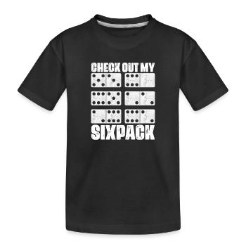 Domino Spiel Design - Kinder Premium Bio T-Shirt - Schwarz - Vorne