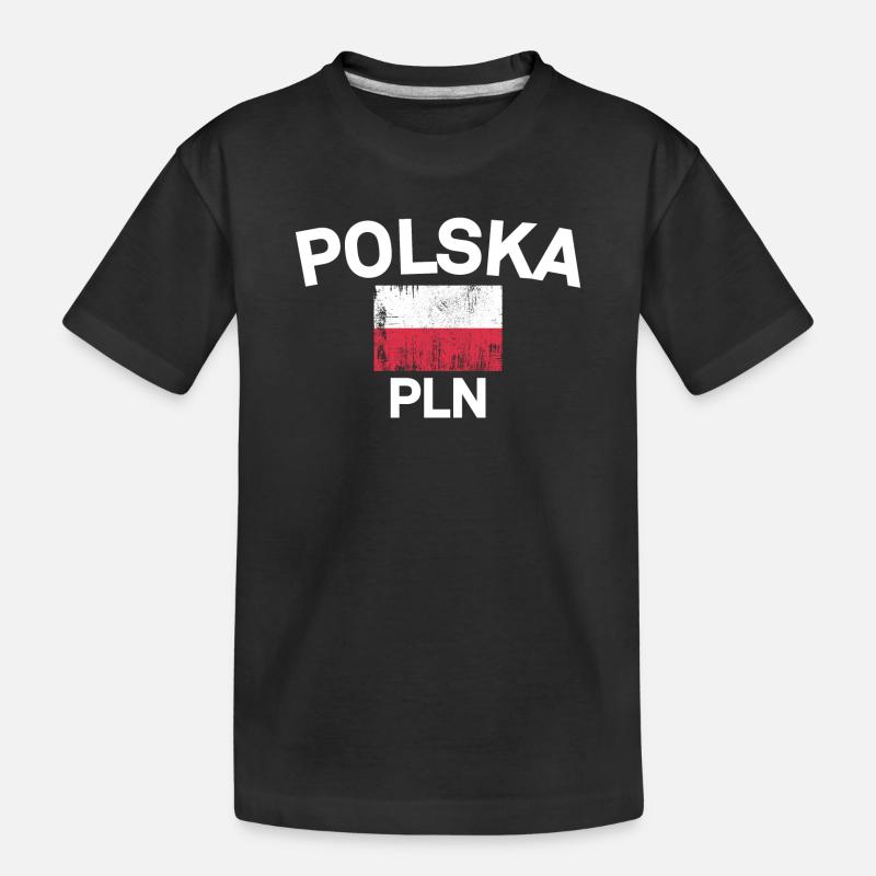 Drapeau Polska Emblème PLN - T-shirt bio Premium Enfant - noir