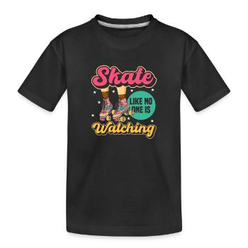 Rollschuh Design - Kinder Premium Bio T-Shirt - Schwarz - Vorne