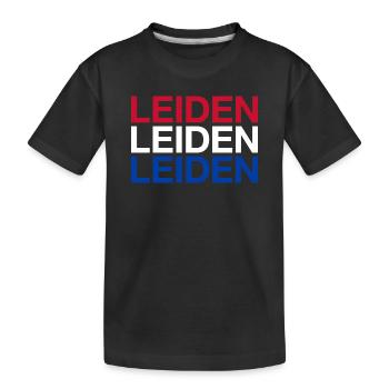 LEIDEN Netherlands Niederlande Flgge - Kinder Premium Bio T-Shirt - Schwarz - Vorne