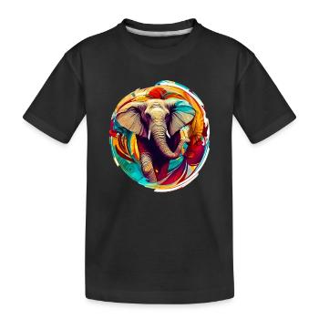 Éléphant - T-shirt bio Premium Enfant - noir - Devant