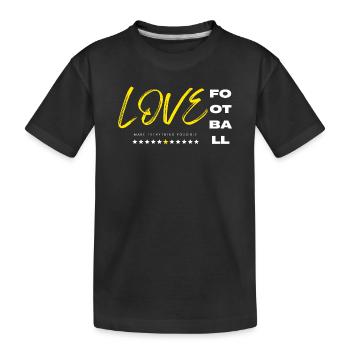 Ich liebe Fußball gelb - Kinder Premium Bio T-Shirt - Schwarz - Vorne