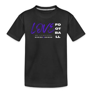 Ich liebe Fußball blau - Kinder Premium Bio T-Shirt - Schwarz - Vorne