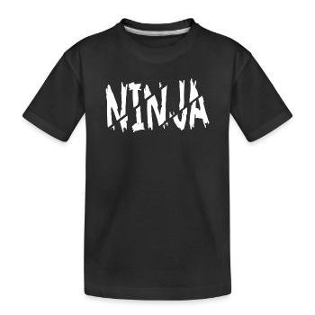 Ninja - Kinder Premium Bio T-Shirt - Schwarz - Vorne