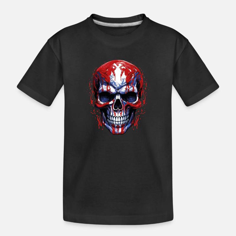 Graphique de crâne de drapeaux - T-shirt bio Premium Enfant - noir
