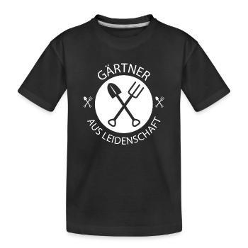 jardinier jardin nature bêche fourche outils travail - T-shirt bio Premium Enfant - noir - Devant