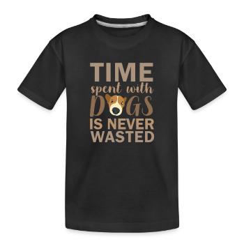 Temps passé avec les chiens - T-shirt bio Premium Enfant - noir - Devant
