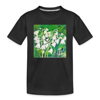 Muguet de style impressionniste - T-shirt bio Premium Enfant - noir - Devant