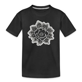 Die Schönheit und der Charme einer einfarbigen Blume - Kinder Premium Bio T-Shirt - Schwarz - Vorne
