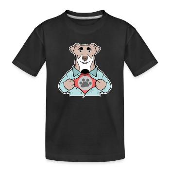 Peluche, chien, animal préféré, animaux domestiques, animaux - T-shirt bio Premium Enfant - noir - Devant