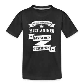 Lustiger Mechaniker Mechanik Beruf Spruch - Kinder Premium Bio T-Shirt - Schwarz - Vorne