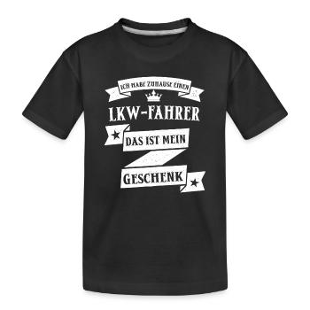 LKW-Fahrer Berufskraftfahrer Fernfahrer Spruch - Kinder Premium Bio T-Shirt - Schwarz - Vorne