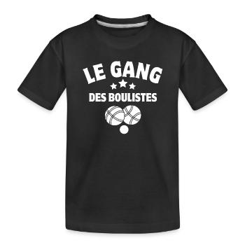 pétanque, fan de pétanque, pétanqueur - T-shirt bio Premium Enfant - noir - Devant