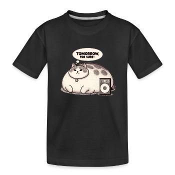 Fitness grouch cat - Kids' Premium Organic T-Shirt - black - Front