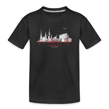 Hamburg / Stadt / Metropole / Elbe - Kinder Premium Bio T-Shirt - Schwarz - Vorne