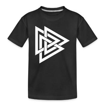Norwegisches Symbol -FRONT - Kinder Premium Bio T-Shirt - Schwarz - Vorne