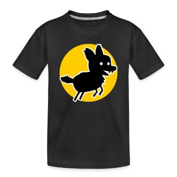 Wolf – Wildes Naturmotiv & Tierschutz Statement - Kinder Premium Bio T-Shirt - Schwarz - Vorne