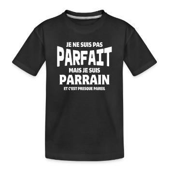 parrain, filleul, super parrain - T-shirt bio Premium Enfant - noir - Devant