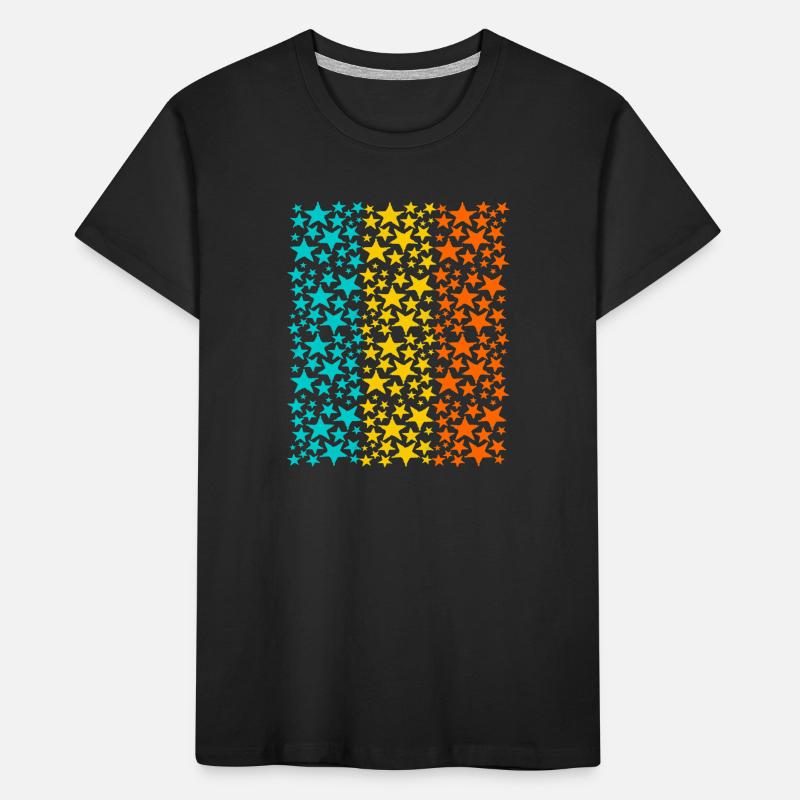Glowing Rainbow Stars Pattern Kids' Premium Organic T-Shirt