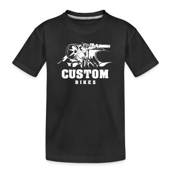 Custom Bikes Club Icône Illustration Moto Cyclomoteur - T-shirt bio Premium Enfant - noir - Devant