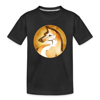 Von Hand gezeichneter schöner Fuchs im Rahmen - Kinder Premium Bio T-Shirt - Schwarz - Vorne