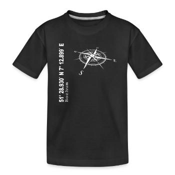 Koordinaten Bochum - Kinder Premium Bio T-Shirt - Schwarz - Vorne
