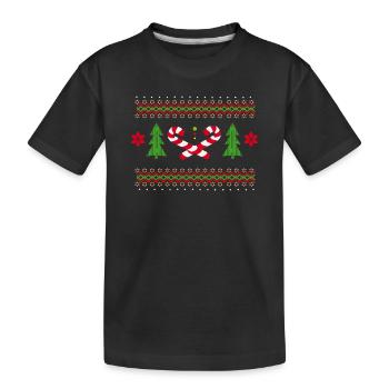 Modèles de canne à sucre pour Noël - T-shirt bio Premium Enfant - noir - Devant