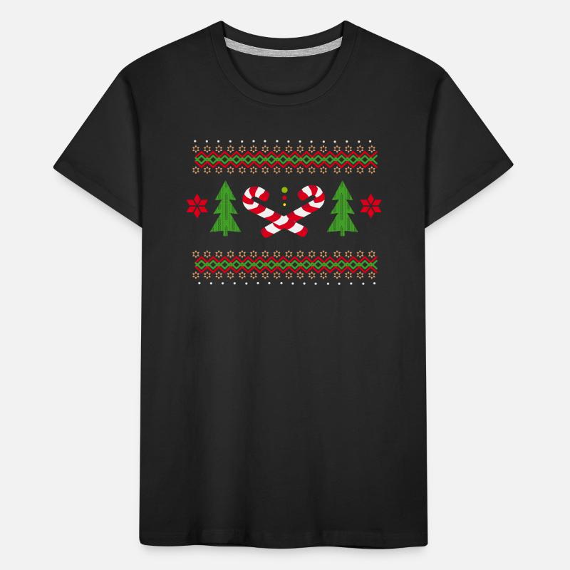 Candy Cane Patterns for Christmas Kids' Premium Organic T-Shirt