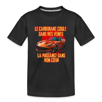 Puissance et Carburant Voiture Rouge - T-shirt bio Premium Enfant - noir - Devant